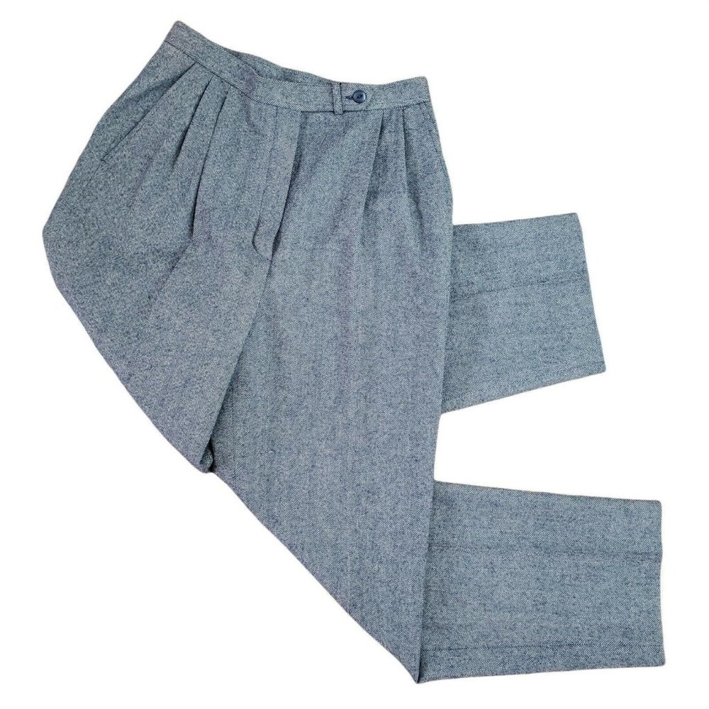 VTG 80s Pendleton Womens Pants Sz 10 Virgin Wool Herringbone High Rise Pleated - Picture 3 of 7